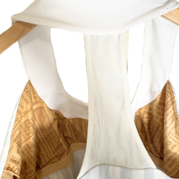 Lululemon White & Blue Striped Scoop Neck Racerback Tank – Size 12 - Picture 7 of 10